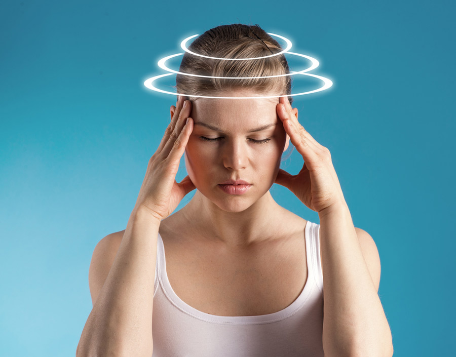 Woman having migraines
